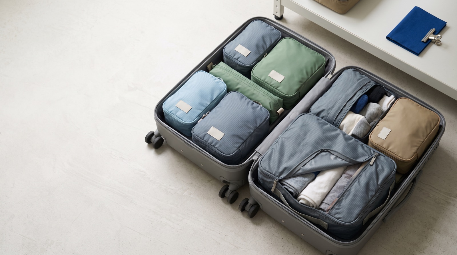 Tela de nylon ripstop y RPET en un organizador de viaje
