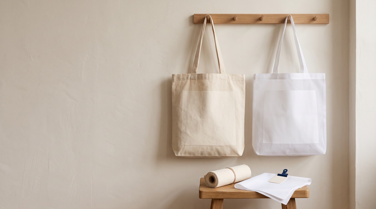Materiales de RPET y lona de algodón para bolsas promocionales