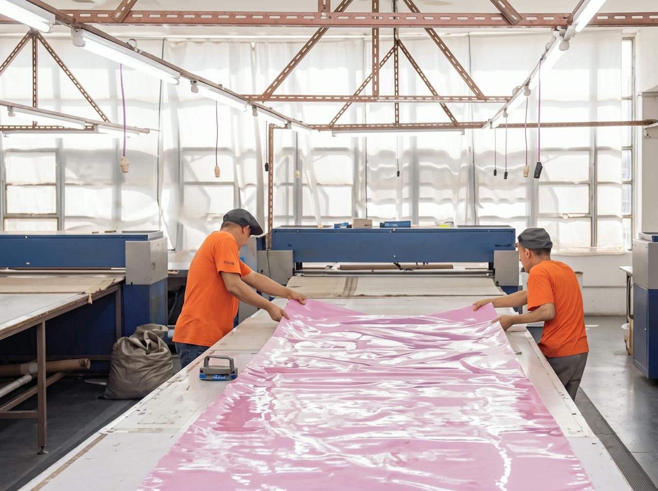 Cutting — panels laid out and cut on the long cutting table