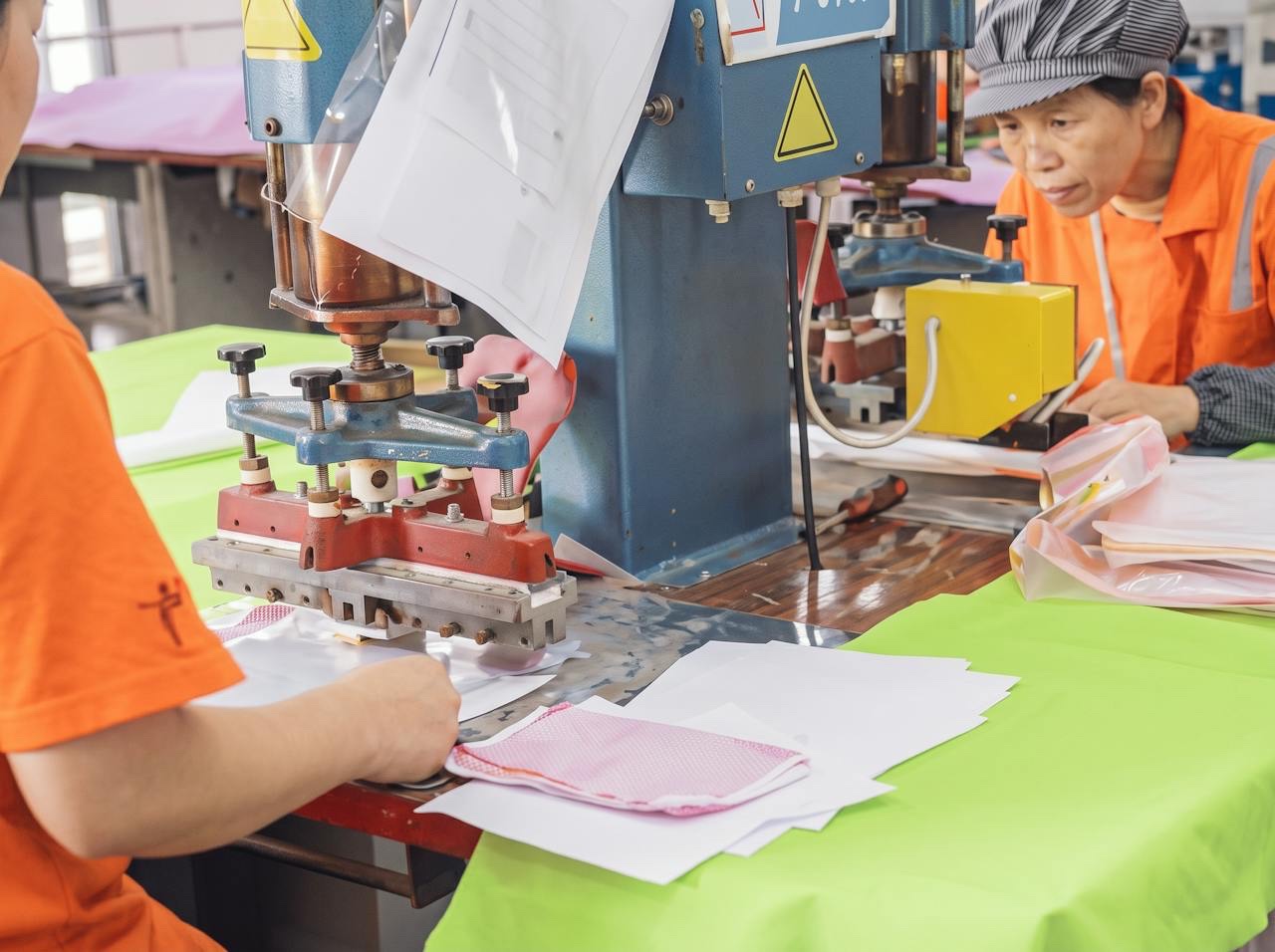 Production of finished goods at the welding and sewing line